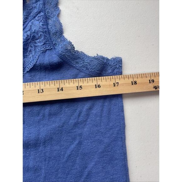 Y2K Mossimo Lace Trim Tank Top SZ XXL Blue Cami Fairy Coquette Gray Babydoll - Picture 5 of 7